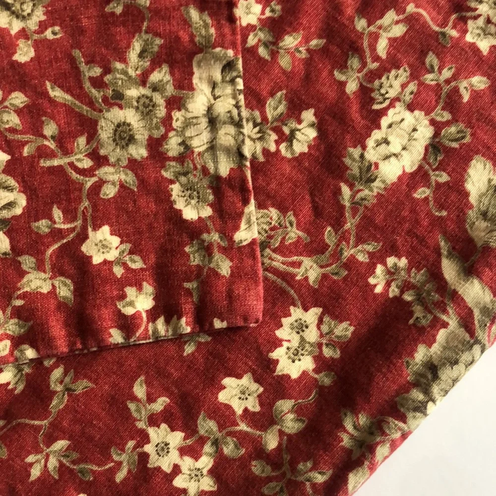 Pottery Barn Red Tan Floral Pillow Cover Square Pottery Barn Red Tan Paisley Y2K